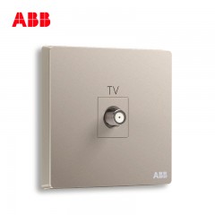 ABB 开关插座无框轩致朝霞金墙壁插座面板宽频电视插座AF303-PG