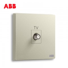 ABB 开关插座 轩致无框 香槟银色 一位宽频卫星电视插座AF303-CS