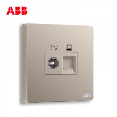 ABB 开关面板家用TV有线电视电脑插座网络信息轩致 金色AF325-PG
