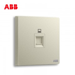 ABB 开关插座 轩致无框 香槟银 一位6类六类电脑网络插座AF333-CS