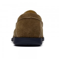 红蜻蜓 豆豆鞋男春季新款真皮懒人鞋 套脚休闲皮鞋