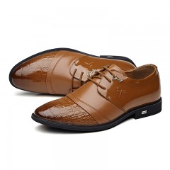 红蜻蜓 真皮鞋春季新款正装商务职场办公室漆皮亮皮男鞋