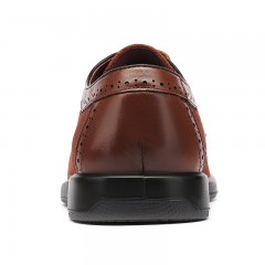 红蜻蜓 真皮透气布洛克皮鞋男 镂空商务鞋子