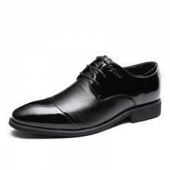 红蜻蜓 皮鞋男冬季新款漆皮系带商务休闲鞋正装结婚鞋子新郎鞋