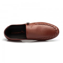 红蜻蜓 真皮男单鞋 春季新款日常休闲套脚手工鞋男鞋皮鞋