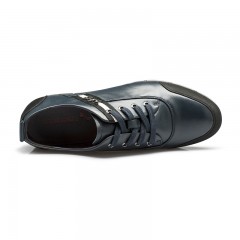 红蜻蜓 真皮男单鞋 春季新款时尚男士休闲金属系带男鞋皮鞋