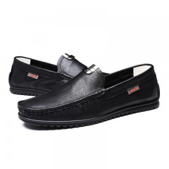 红蜻蜓 春季新款套脚软底一脚蹬驾车鞋豆豆鞋商务休闲皮鞋男