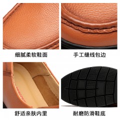 红蜻蜓 春季新款真皮系带英伦潮流青年日常休闲皮鞋男单鞋