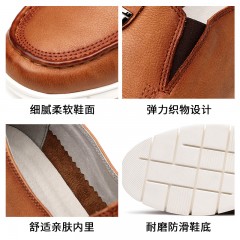 红蜻蜓 真皮男鞋春季新款平跟软底透气休闲皮鞋子男单鞋