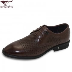 七匹狼 男鞋新款头层牛皮镂空打孔男士商务正装真皮皮鞋子
