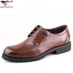 七匹狼 皮鞋秋冬季软头层牛皮大头鞋欧美商务大码男士真皮男鞋