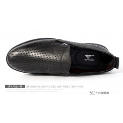 七匹狼 男鞋新款头层牛皮男士夏季镂空透气真皮打孔皮凉鞋子