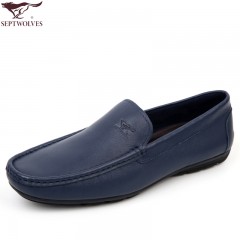七匹狼 男鞋新款头层牛皮男士软底软面时尚休闲真皮驾车豆豆鞋