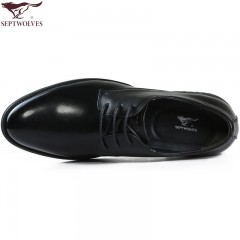七匹狼 皮鞋商务休闲鞋头层牛皮经典系带真皮男鞋青年男士结婚鞋子