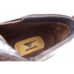 七匹狼 棉鞋冬季新款高帮头层牛皮黑色加绒保暖商务休闲真皮毛皮鞋