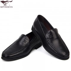 七匹狼 皮凉鞋男士商务正装头层牛皮镂空打孔透气男鞋夏季真皮皮鞋