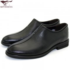 七匹狼 男鞋新款头层牛皮男士时尚春秋套脚正装真皮皮鞋子
