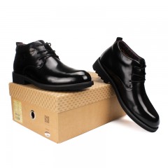 七匹狼 棉鞋新冬季保暖头层牛皮男士商务真皮毛皮鞋高帮男鞋子