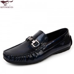 七匹狼 男鞋新款 时尚头层牛皮镂空夏季真皮男士打孔休闲皮鞋