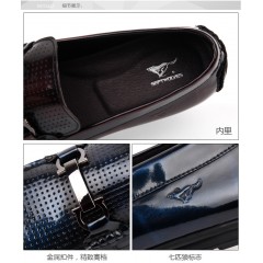 七匹狼 男鞋新款 时尚头层牛皮镂空夏季真皮男士打孔休闲皮鞋