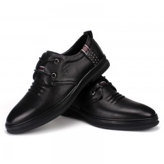 七匹狼 皮鞋新款时尚头层牛皮男士防皱设计真皮系带休闲男鞋