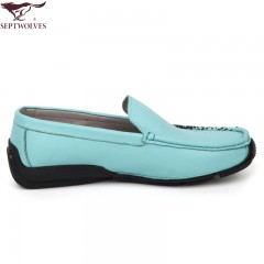 七匹狼 男鞋头层牛皮男士日常休闲时尚潮流透气套脚真皮皮鞋子