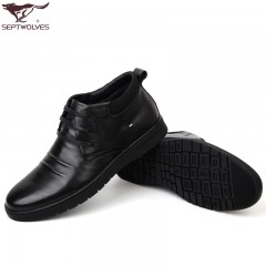 七匹狼 棉鞋冬季新款头层牛皮男士软底软面加绒保暖高帮防邹真皮鞋