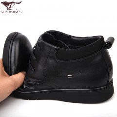 七匹狼 棉鞋冬季新款头层牛皮男士软底软面加绒保暖高帮防邹真皮鞋