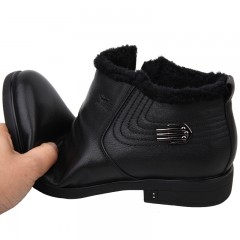 七匹狼 男鞋冬季新款头层牛皮加绒保暖商务正装男士毛皮鞋棉鞋