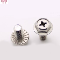 春和 304不锈钢十字法兰螺丝 外六角法兰面螺栓 带垫螺钉M5 M6 M8