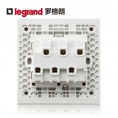 罗格朗 三开单控三联3位面板家用三位电灯开关3开墙壁86型3联