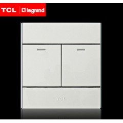 罗格朗 开关插座品牌86型A8双开单控银边 二开单控面板