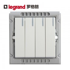 TCL罗格朗安全家居K5系列四开单控开关插座面板四联单控原装