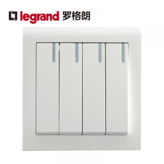 TCL罗格朗安全家居K5系列四开单控开关插座面板四联单控原装