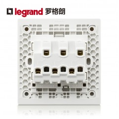 罗格朗 大面板家用三联双控3开三位三开双控开关面板楼梯86型