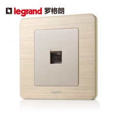 罗格朗 电话插座 86型细金纹电话插座面板 语音面板 电话面板