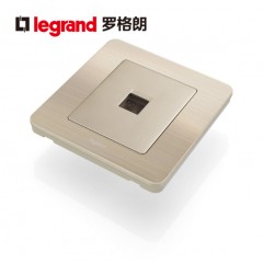 罗格朗 电话插座 86型细金纹电话插座面板 语音面板 电话面板