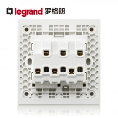 罗格朗 三开双控带LED指示灯3开三位 三联双控开关面板86型逸景