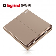 罗格朗 玫瑰金双开二开单控二位面板家用双联电灯开关2开墙壁