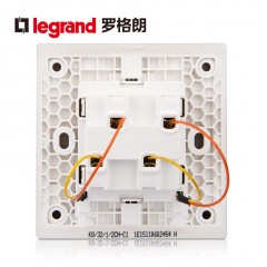 罗格朗 玫瑰金双开二开单控二位面板家用双联电灯开关2开墙壁