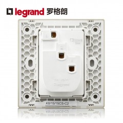 罗格朗 16A空调专用插座面板带开关大功率家用一开三孔电热水器16安
