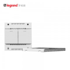 罗格朗 A8系列86型双联单控荧光 双开单控带荧光开关面板原装