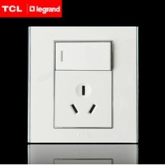 罗格朗 16A空调专用插座带开关大功率家用一开三孔电热水器面板