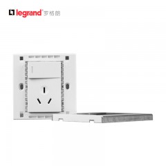 罗格朗 16A空调专用插座带开关大功率家用一开三孔电热水器面板
