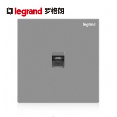 罗格朗 深砂银电话插座面板86型电话线插座语音插座面板银色