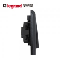 罗格朗 黑色三开单控带LED灯指示3开三联面板家用三位电灯开关