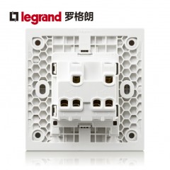 罗格朗 家用玫瑰金双联双控2开二位双开双控开关面板逸景86型