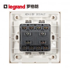 罗格朗 金色4开双控四位双控86型四开双控开关插座面板墙壁开关