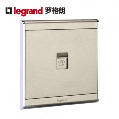 罗格朗 开关插座 尚韵缎沙金86型电话 插座 面板 香槟金
