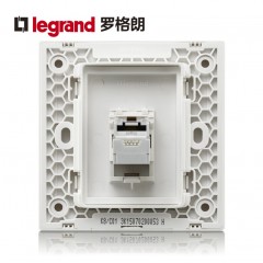 罗格朗 86型墙壁单口电脑宽带网络网线插口网口插座面板家用开关